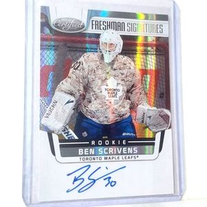 Ben Scrivens Panini 2011/12 Certified Freshman Signatures Card Maple Leafs